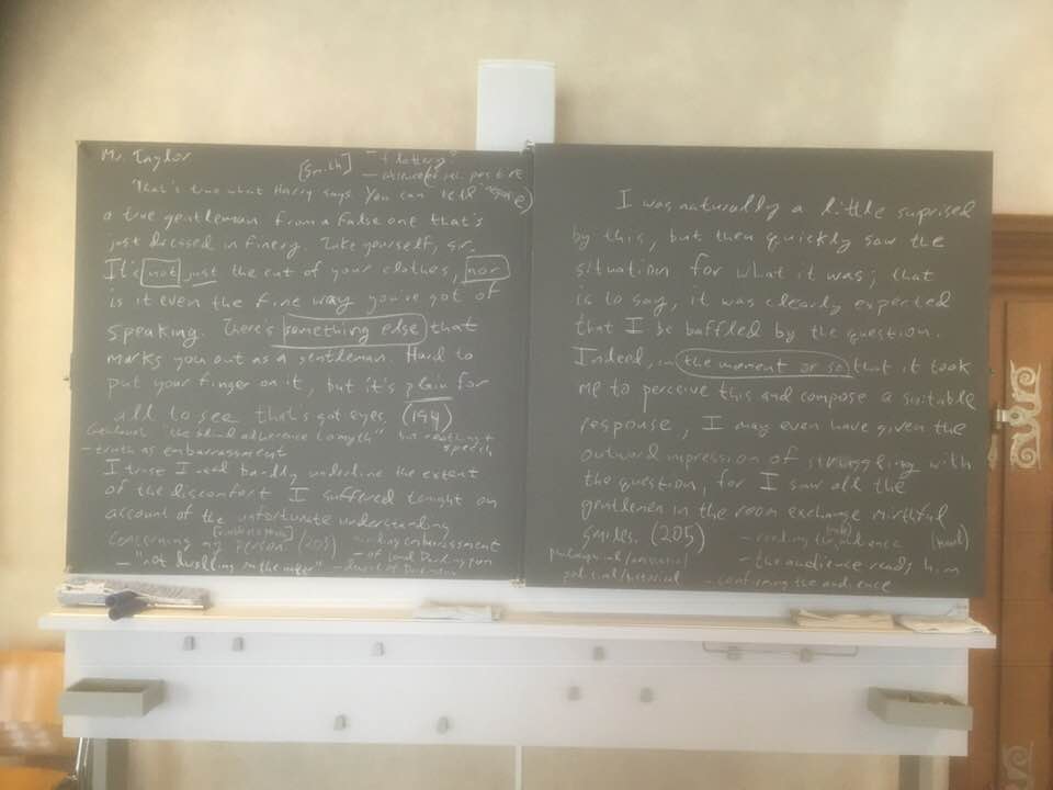 "That's true what Harry says": A blackboard on Kazuo Ishiguro's "The Remains of the Day"