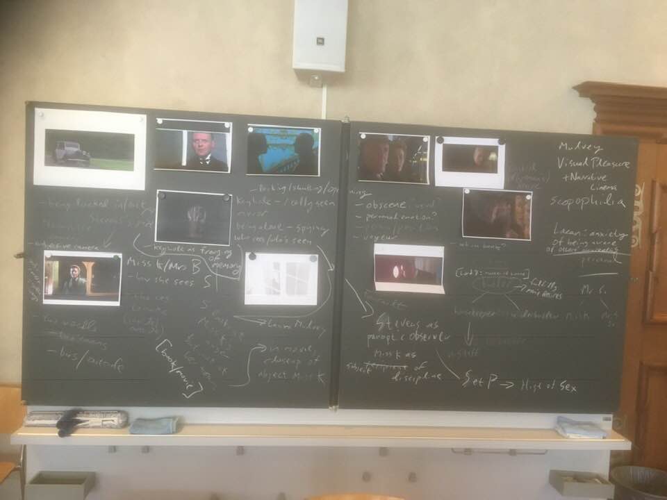 A blackboard of stills from the James Ivory film of Kazuo Ishiguro's "The Remains of the Day"